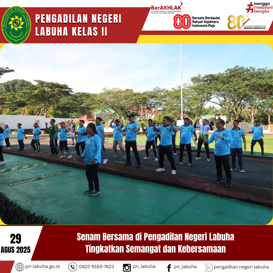 Senam Bersama di Pengadilan Negeri Labuha Tingkatkan Semangat dan Kebersamaan