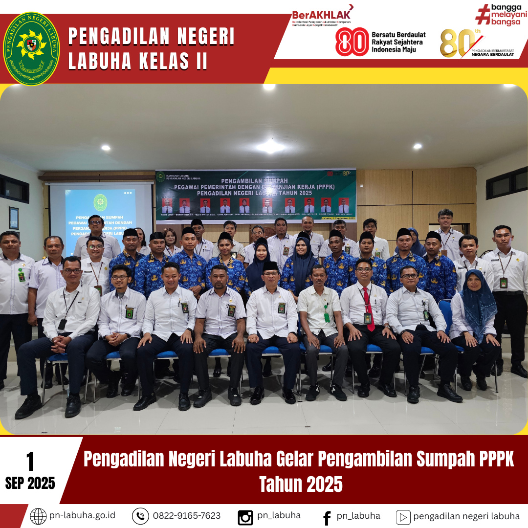 Pengadilan Negeri Labuha Gelar Pengambilan Sumpah PPPK Tahun 2025