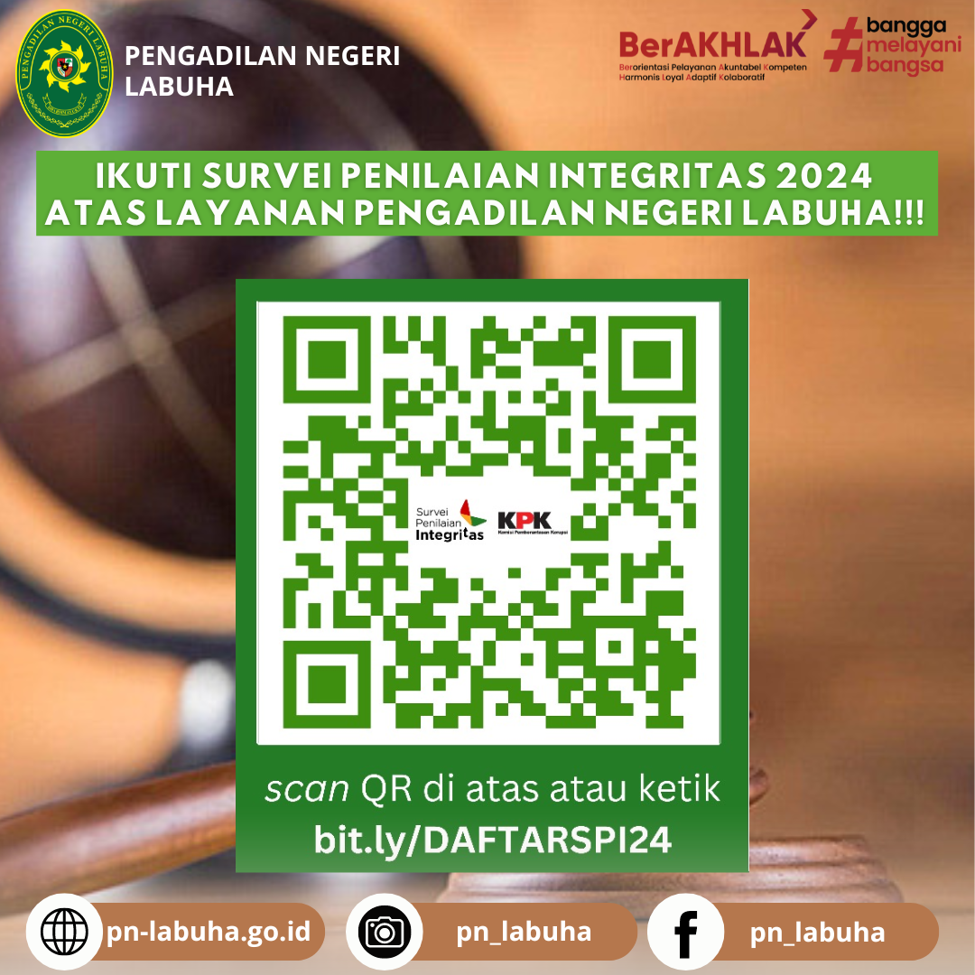 Ikuti Survei Penilaian Integritas 2024 Atas Layanan Pengadilan Negeri Labuha