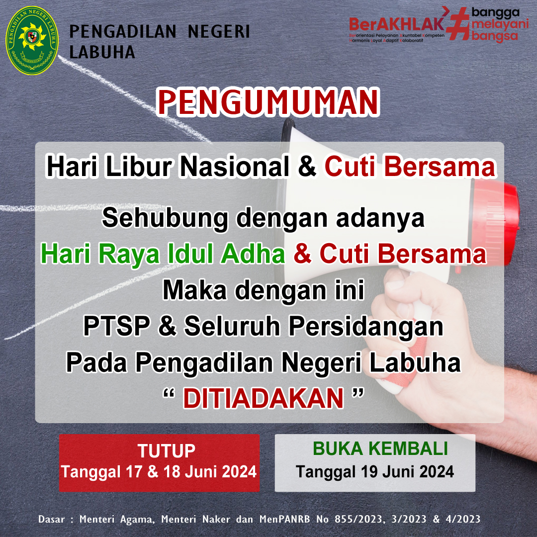Pengumuman Libur dan Cuti Bersama
