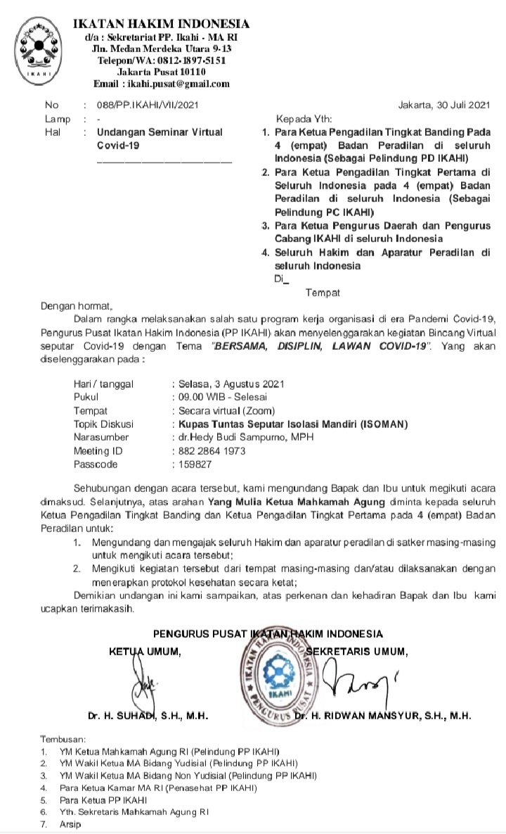 Undangan Seminar Virtual Covid-19